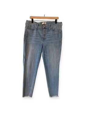 Madewell High Rise Mom Skinny Crop Light Wash Button Fly Jeans